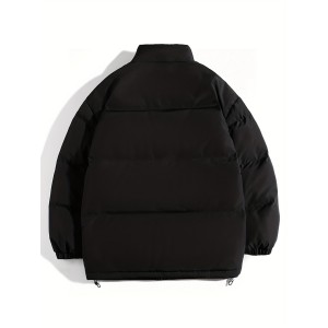 Solid Zip Up Fall & Winter Jacket, Casual Mock Neck Long Sleeve Outerwear, Women's Clothing