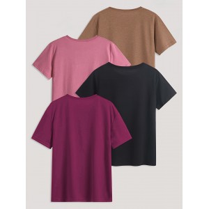 Casual Sunflower Print T-shirt, Crew Neck Loose Short Sleeve Fashion Tops, Women's Clothing