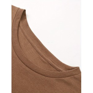 Casual Sunflower Print T-shirt, Crew Neck Loose Short Sleeve Fashion Tops, Women's Clothing