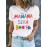Letter Print T-Shirt, Short Sleeve Crew Neck Casual Top For Summer & Spring, Women's Clothing