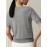 Solid Crew Neck Sweater, Casual Short Sleeve Sweater For Spring & Summer, Women's Clothing
