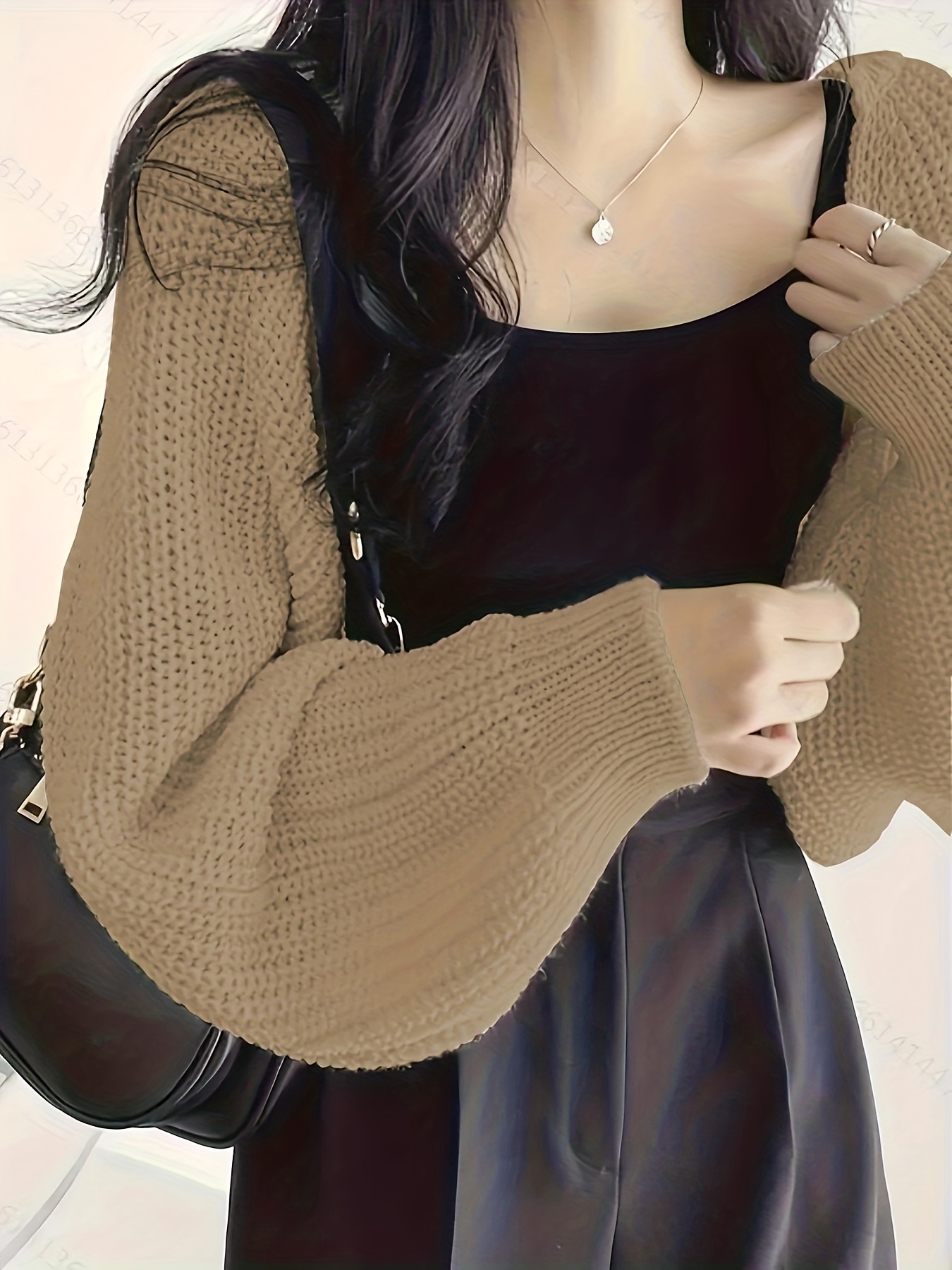 短款纯色开襟长袖针织毛衣女装细节图 19
